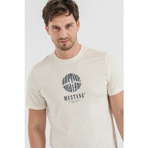 Tricou cu imprimeu logo Austin - Alb fildes/Negru imagine