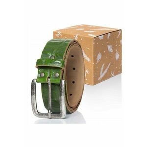 Curea barbati - piele naturala - verde - 40mm latime - talie 90 cm imagine