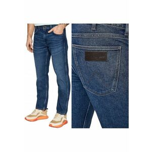 Blugi bărbați Wrangler albastru închis - croi drept - elastic imagine