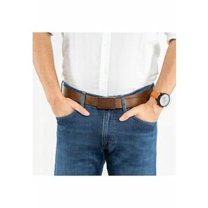 Curea barbati piele naturala - catarama pin - maro - 105 cm imagine