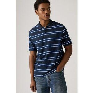 Tricou polo de bumbac - Alb/Albastru indigo/Bleumarin imagine