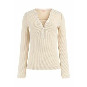 Bluza cu striatii si fenta cu nasturi - Crem imagine