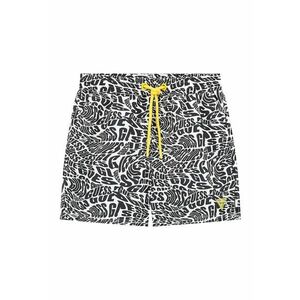 Pantaloni scurti de baie cu imprimeu logo - Alb/Negru stins imagine