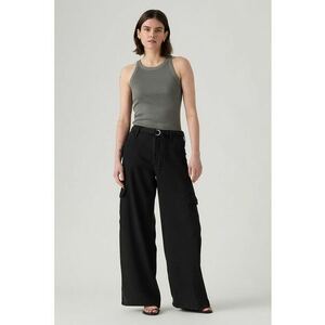 Pantaloni cargo evazati din lyocell - Negru imagine