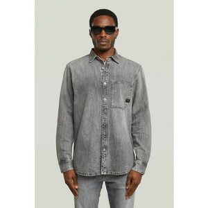 Camasa din denim cu guler ascutit - Gri deschis imagine