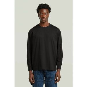 Bluza de trening din bumbac organic cu decolteu la baza gatului - Negru imagine