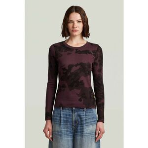 Bluza slim fit din bumbac organic - Visiniu imagine