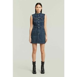 Rochie fara maneci din denim - Albastru inchis imagine