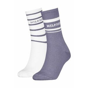 Set de sosete cu logo si imprimeu - 2 perechi - Alb/Violet prafuit imagine