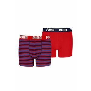 Set de boxeri cu model uni si dungi - 2 perechi - Rosu/Negru/Violet imagine