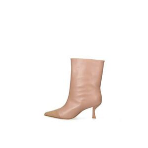 Botine din piele Aurelia - Roz pal imagine