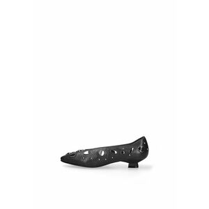 Pantofi din piele cu toc kitten si tinte Celeste - Negru imagine