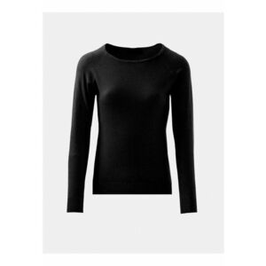 Pulover tricotat fin cu maneci raglan - Negru imagine