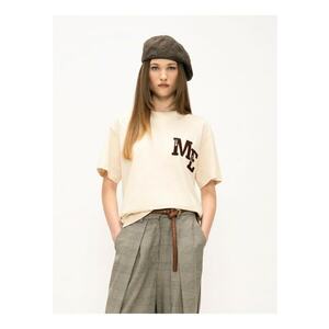 Tricou cu text brodat Celeste - Bej deschis imagine