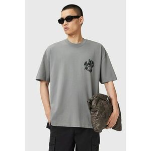 Tricou supradimensionat din bumbac cu imprimeu logo contrastant Orlando - Gri/Negru stins imagine