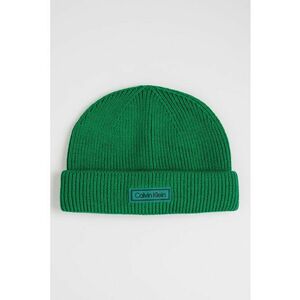 Caciula din amestec de lana si casmir cu aplicatie logo discreta - Verde imagine