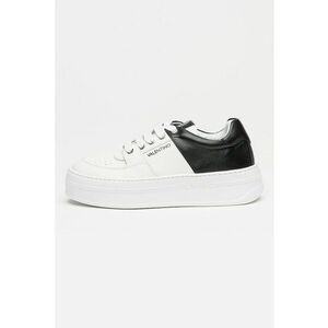 Pantofi sport de piele cu doua nuante - Alb/Negru imagine