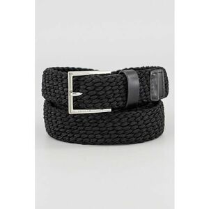 Curea din piele cu model tesut - Negru imagine