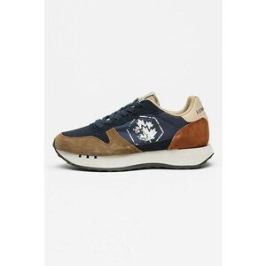 Pantofi sport din piele intoarsa cu imprimeu logo Dust - Maro/Bleumarin imagine