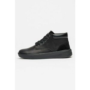 Ghete din piele cu garnituri din material sintetic Virgil - Negru imagine