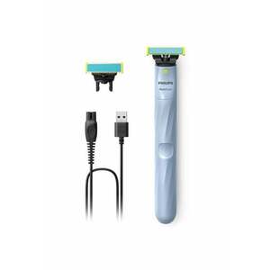 Aparat de ras OneBlade First Shave QP1324/30 - pentru piele sensibilă - 2 lame Anti-Friction - 30 min - cablu USB-A - Albastru imagine
