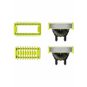 Rezerva OneBlade QP624/50 - set fata si Corp: 2 lame 360 + 2 accesorii (pieptene pentru corp si accesoriu pentru protectie a zonelor intime/sensibile). imagine