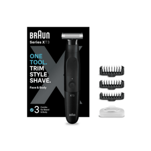 Aparat hibrid de barbierit si tuns pentru barbati Series X XT3100 Wet&Dry - lama 4D - 3 piepteni - 1 capac - husa - Negru imagine
