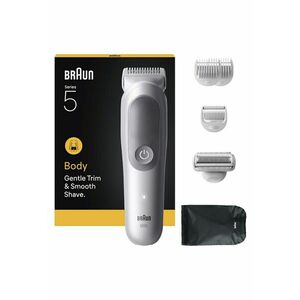Aparat de ingrijire corporala Seria 5 BG5550 - +6 Accesorii de ingrijire: 3 Piepteni - 1 Cap de ras - 1 Saculet - 1 Perie de curatare - Tehnologie SkinGuard - Delicat pentru zone sensibile - Autonomie 100 minute - Rezistent La Apa - Gri deschis imagine