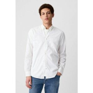 Camasa slim fit cu guler fixat cu nasturi - Alb imagine