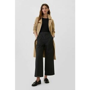 Pantaloni crop cu croiala ampla - Negru imagine