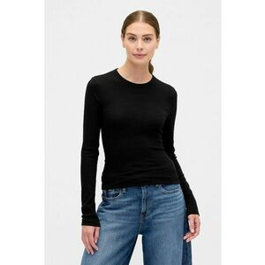 Bluza striata cu decolteu la baza gatului - Negru imagine