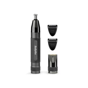 Trimmer pentru urechi - nas si sprancene - Chrome - - 4 capete interschimbabile - baterie - negru imagine