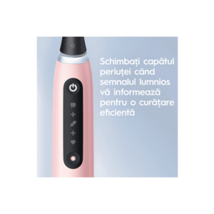 Periuta de dinti electrica iO6 cu Tehnologie Magnetica si Micro-Vibratii - Inteligenta artificiala - Display led interactiv - Senzor de presiune Smart - Timer vizibil - 5 moduri - 1 capat - Trusa de calatorie - Roz imagine