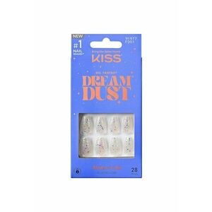 Unghii False DREAM DUST Gel Fantasy Dreamdust 28 buc - Alb multicolor imagine