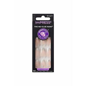 Unghii False imPRESS Premium- 30 buc - Argintiu/Nude imagine