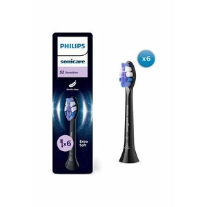 Rezerve Sensitive HX6056/88 - pachet de 6 capete de periere - click-on - sincronizarea modurilor BrushSync - Negru imagine