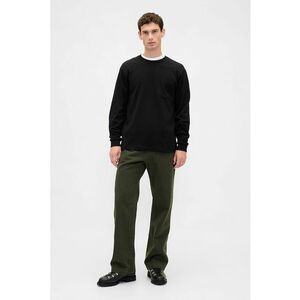 Pantaloni drepti de bumbac - Kaki inchis imagine