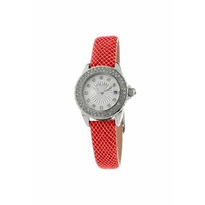 Ceas Dama - quartz - inox - piele naturala - 28mm - Rosu imagine