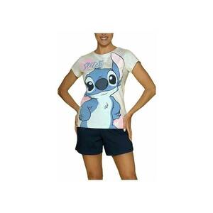 Pijama scurta cu imprimeu cu Stitch - Gri | Albastru imagine