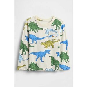 Bluza din bumbac cu imprimeu cu dinozaur - Verde/Albastru/Bej deschis imagine