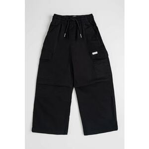 Pantaloni cargo cu croiala dreapta - Negru imagine