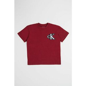 Tricou din bumbac cu aplicatie logo - Visiniu imagine