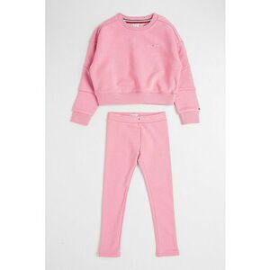 Set de bluza de trening si colanti cu detalii logo - 2 piese - Roz deschis imagine