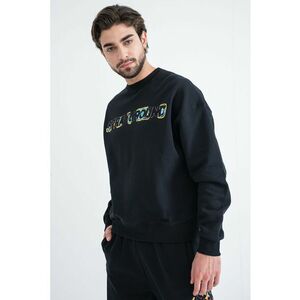 Bluza de trening din bumbac cu imprimeu logo pe piept - Negru/Galben/Albastru imagine