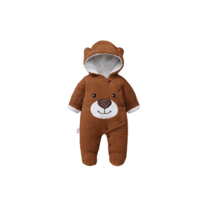 Combinezon Plusat - Teddy - Bumbac - Crem - Maro imagine