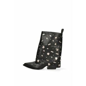 Botine din piele cu tinte Lunaria - Negru imagine