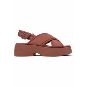 Sandale demi-wedge cu velcro 27215 Tasha - Rosu imagine