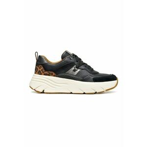 Pantofi sport wedge de piele - Negru/Maro imagine