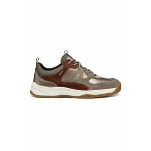 Pantofi sport cu insertii de piele intoarsa - Auriu/Maro taupe imagine