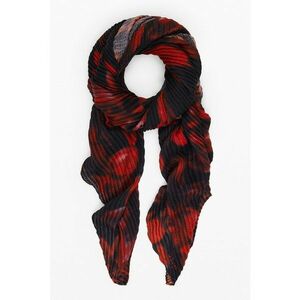 Esarfa plisata cu model floral - Rosu/Negru imagine